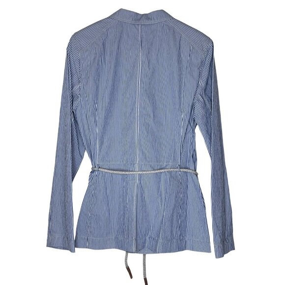 Lafayette 148 NWT Blazer Striped Blazer Detachable Rope Belt‎ Womens Size 10 - Picture 2 of 14